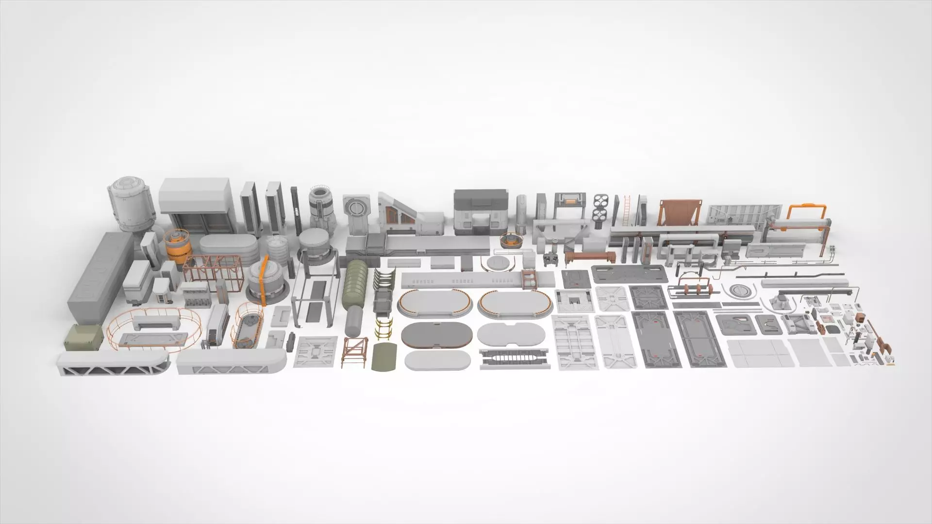 Sci-Fi architecture Elements collection 24 3D model_0