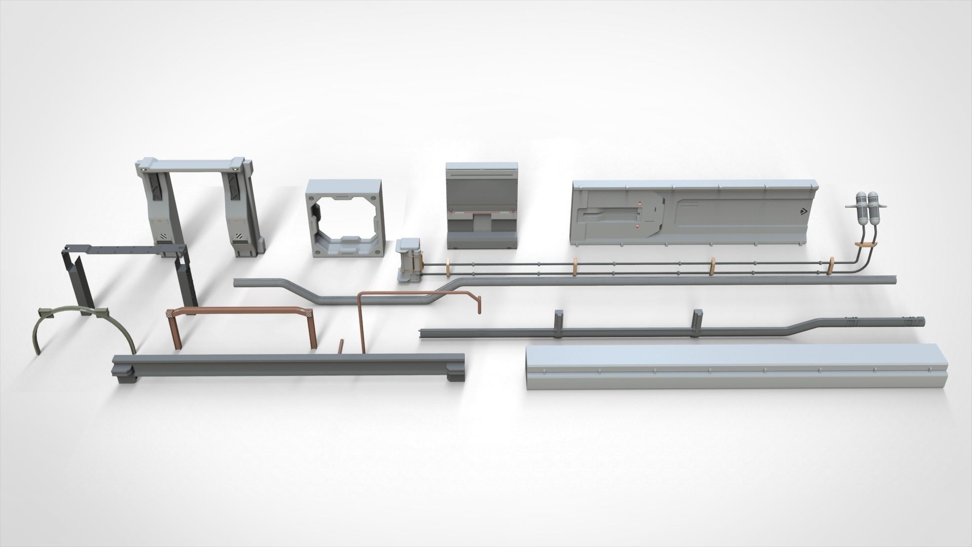 Sci-Fi architecture Elements collection 24 3D model_16