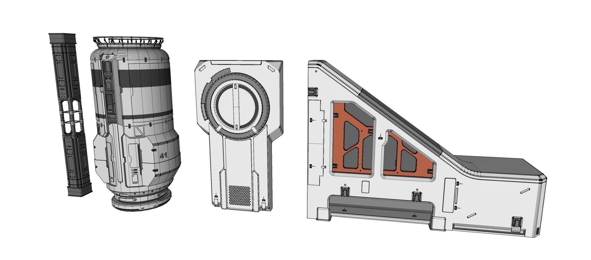 Sci-Fi architecture Elements collection 24 3D model_19