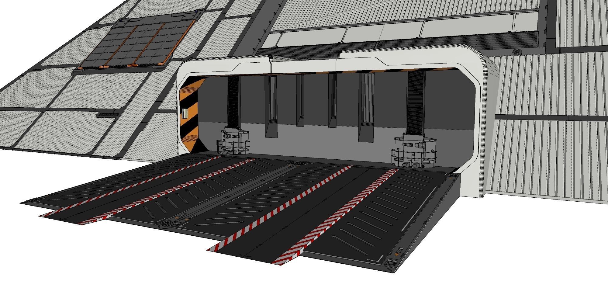 sci-fi hangar 3D model_35