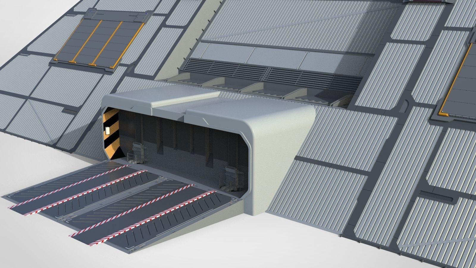 sci-fi hangar 3D model_14