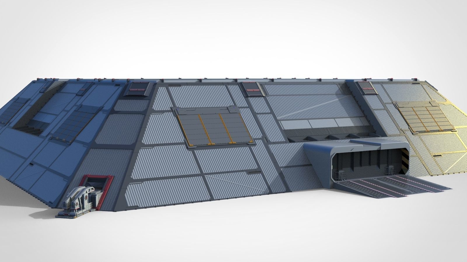 sci-fi hangar 3D model_8
