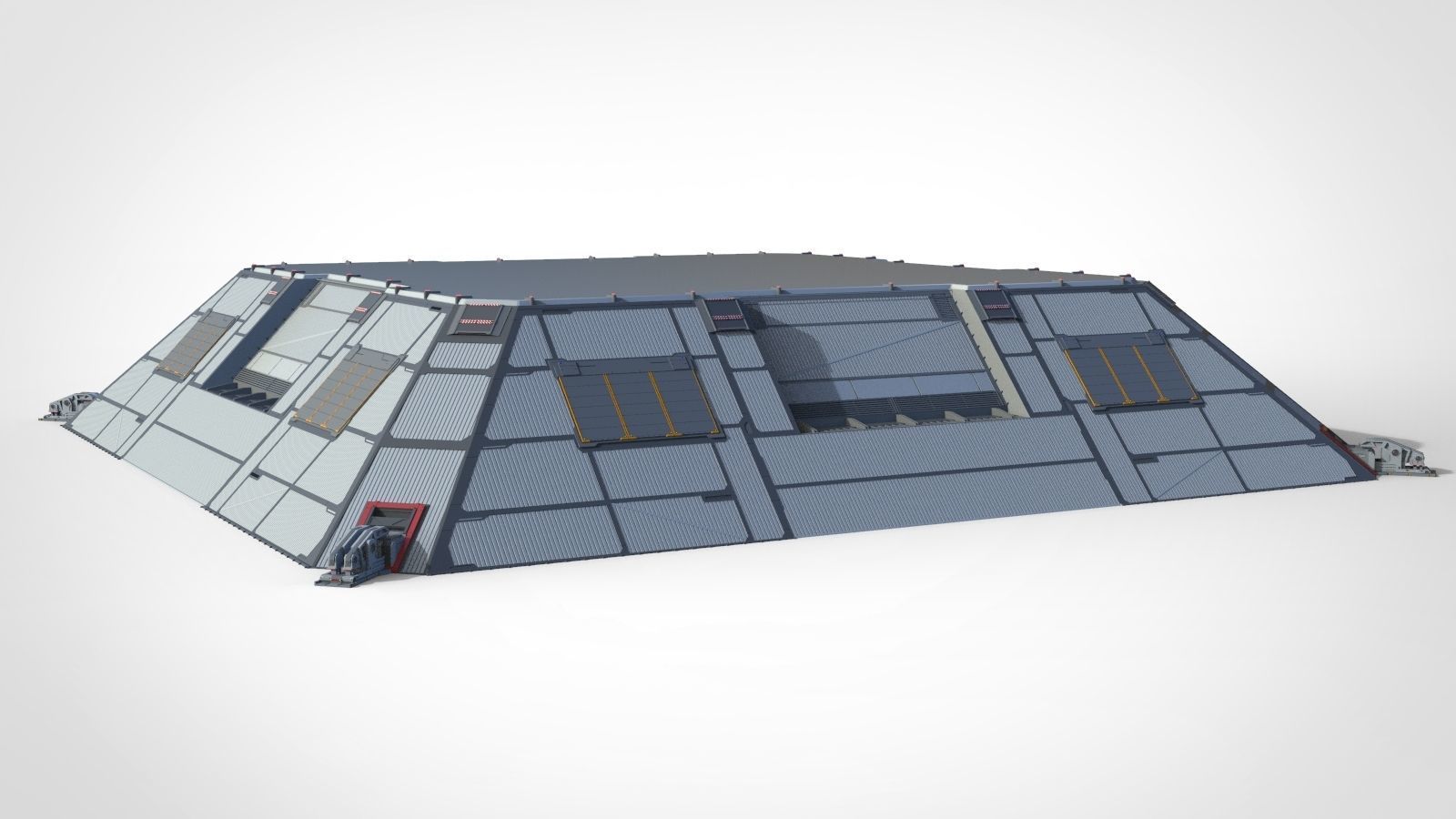 sci-fi hangar 3D model_4