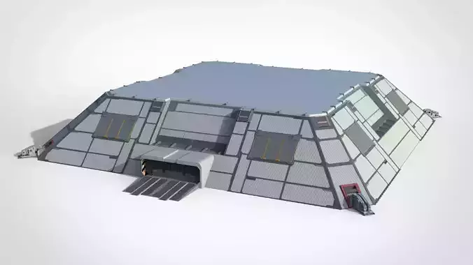 sci-fi hangar 3D model