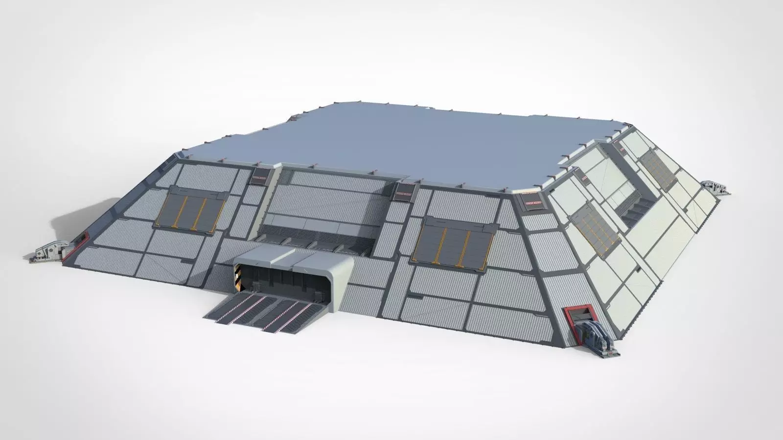 sci-fi hangar 3D model_0