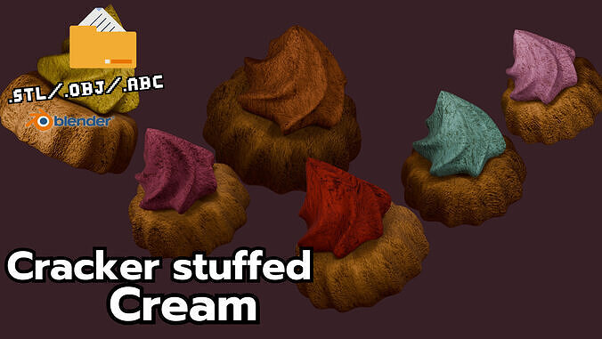 Cracker stuffed Cream 3D model