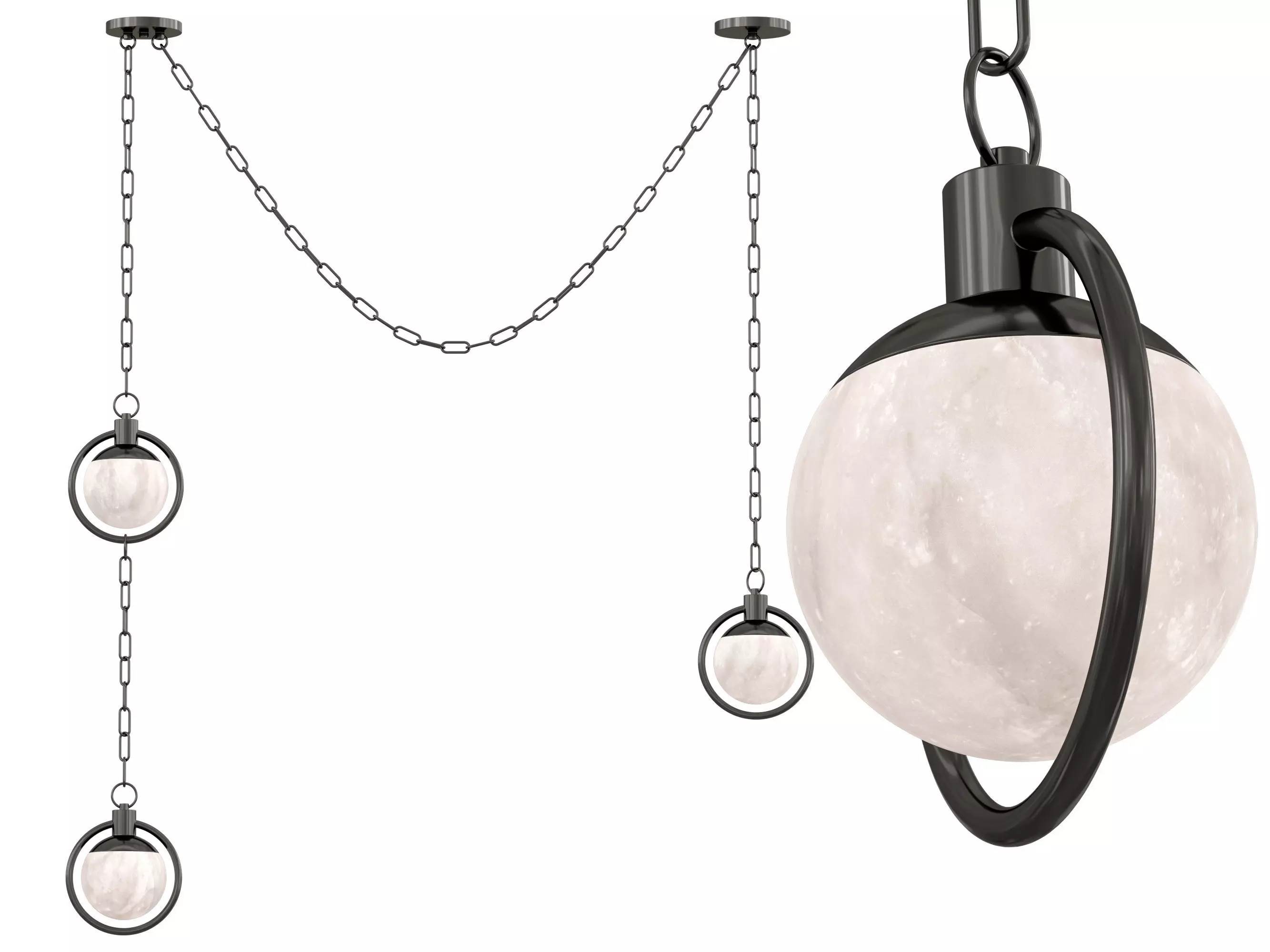 Alabaster Chandelier 3D model_0