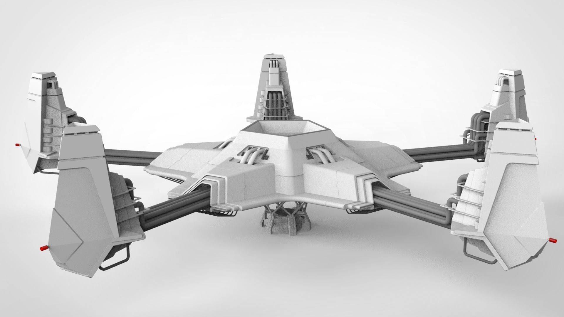 sci-fi antenna 3D model_4