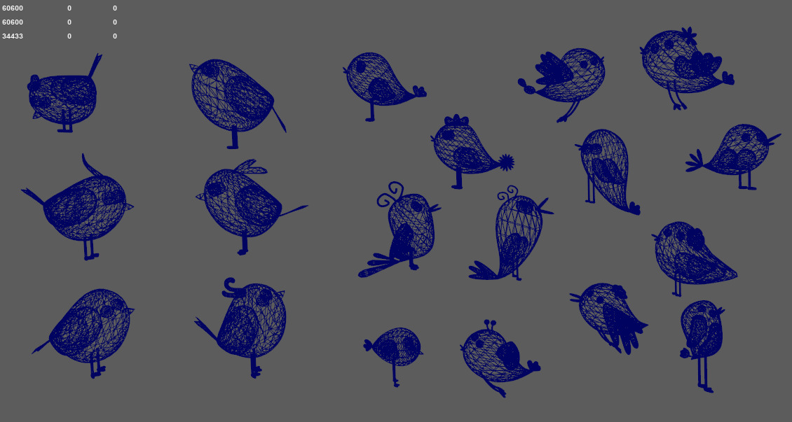 cartoon bird Low-poly 3D model_3