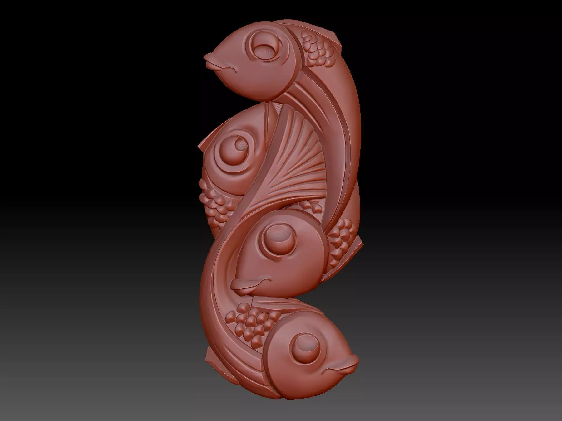 Panel fish  3D print model_0