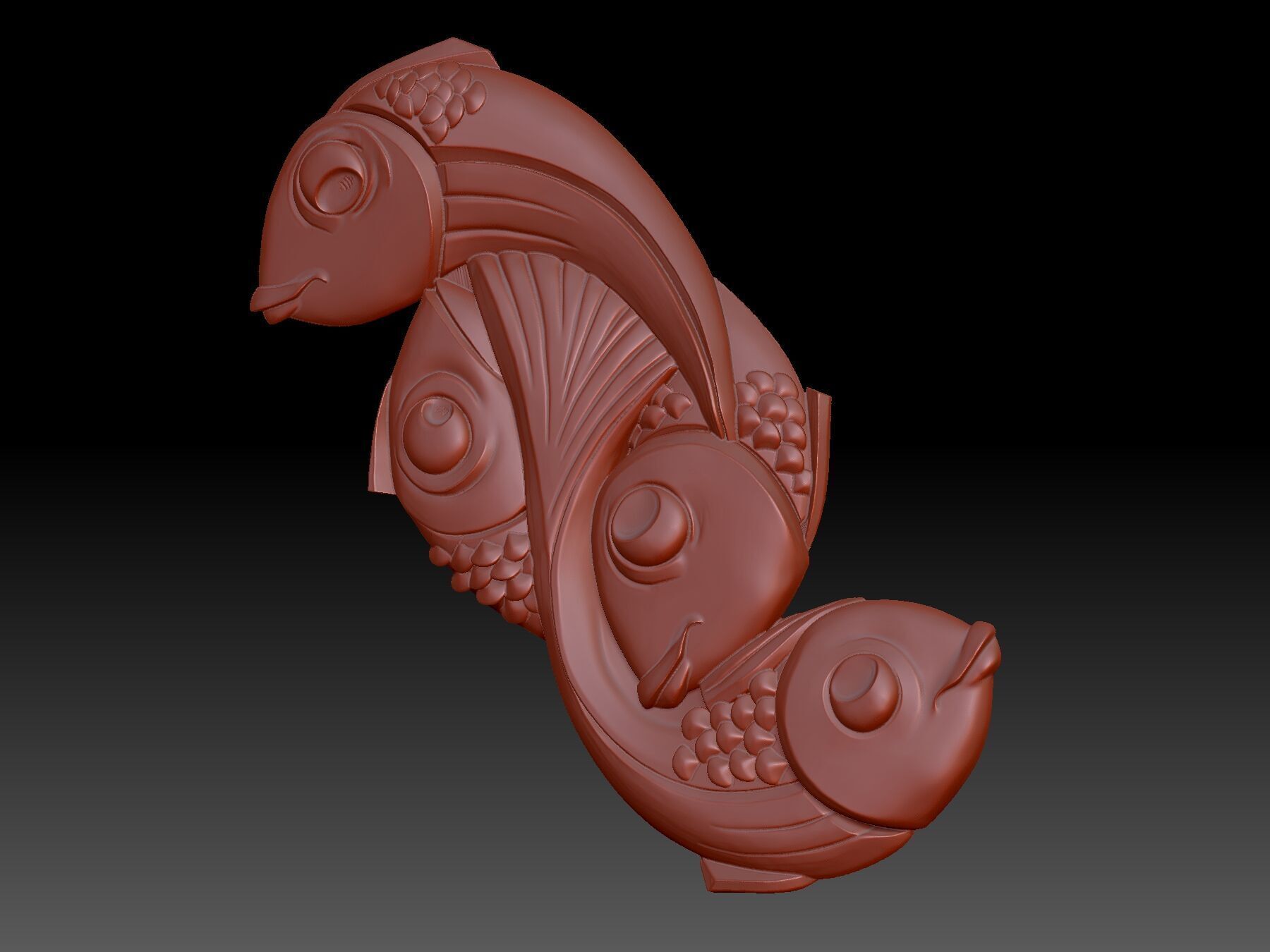 Panel fish  3D print model_3