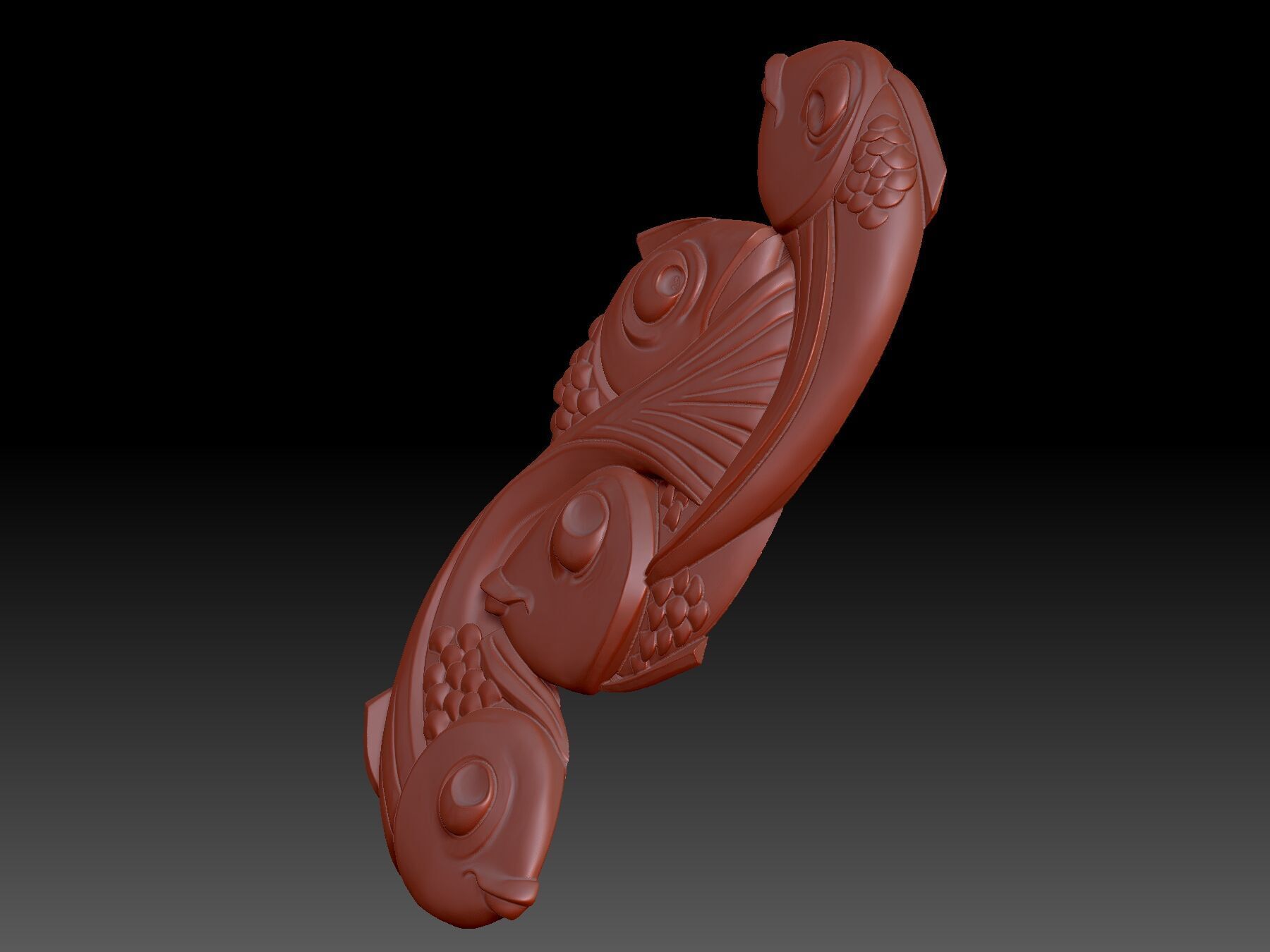 Panel fish  3D print model_4