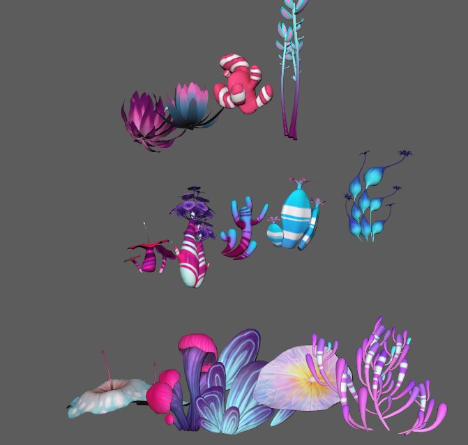 Personalized rare plants on the seabed Low-poly 3D model_1