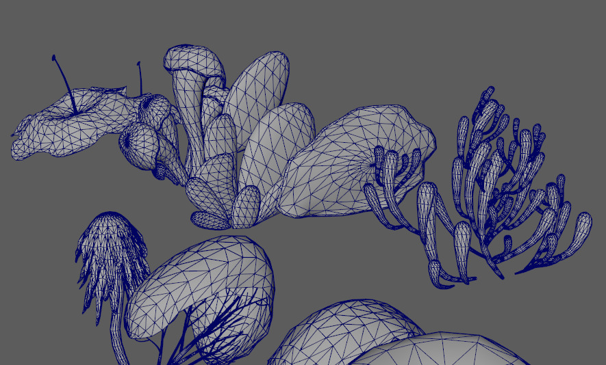 Personalized rare plants on the seabed Low-poly 3D model_5