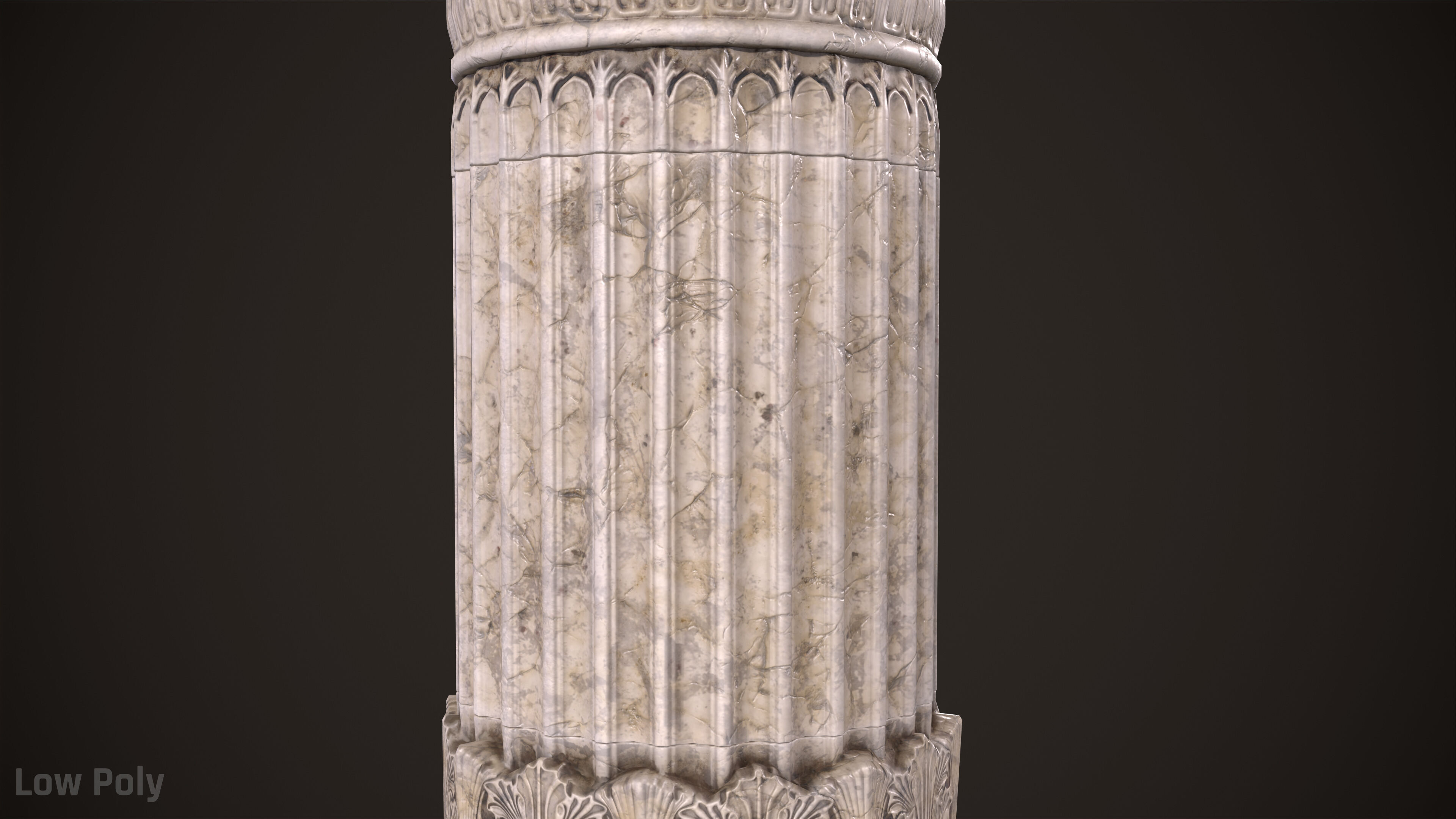 Corinthian Order Hight Low Poly Low-poly 3D model_5