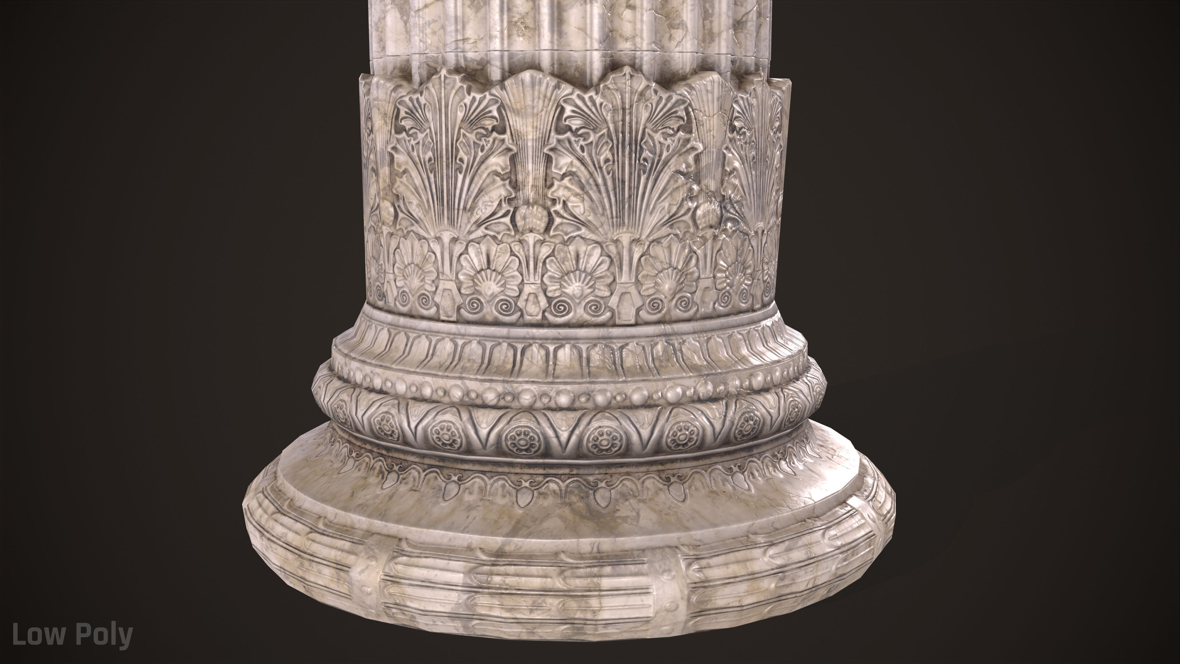 Corinthian Order Hight Low Poly Low-poly 3D model_6
