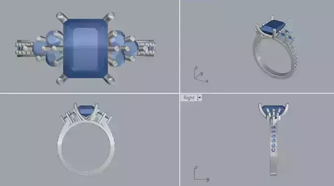 Sterling Silver Emerald  Gemstone  Ring Jewelry