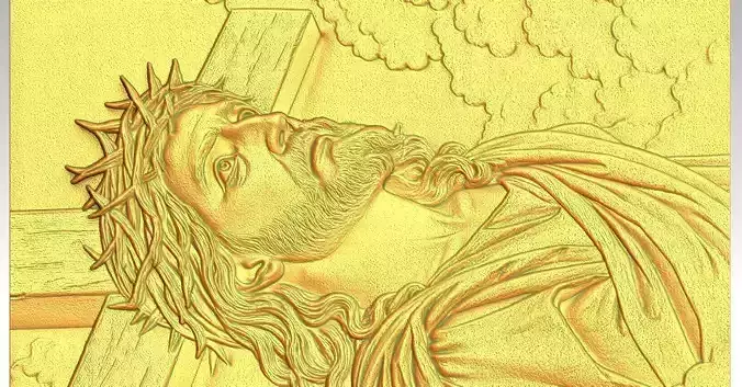 1 Jesus and cross CNC Relief Model