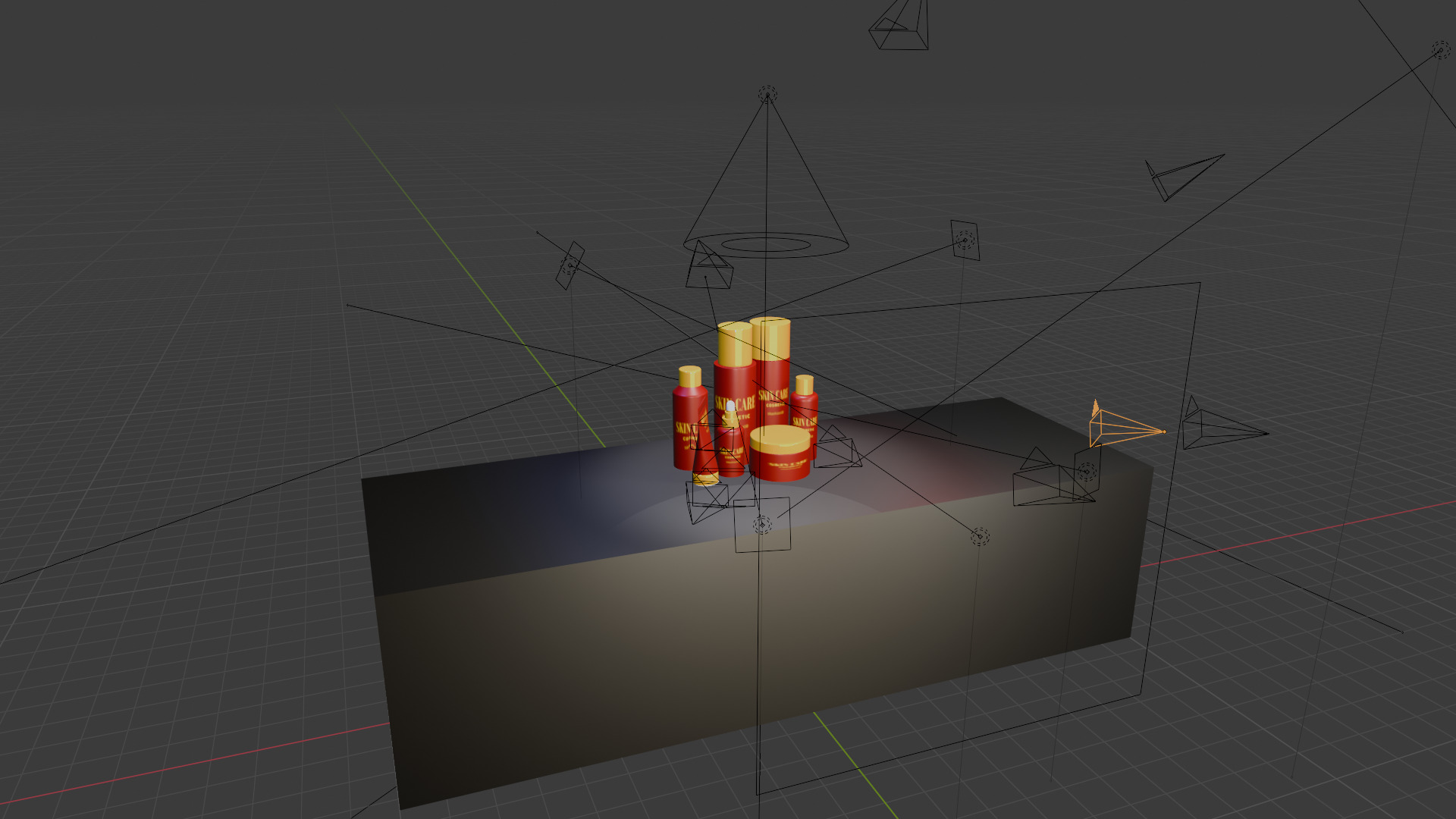 3D Cosmetic Product Mockup Realistic Bottle and Tube Set Low-poly 3D model_12