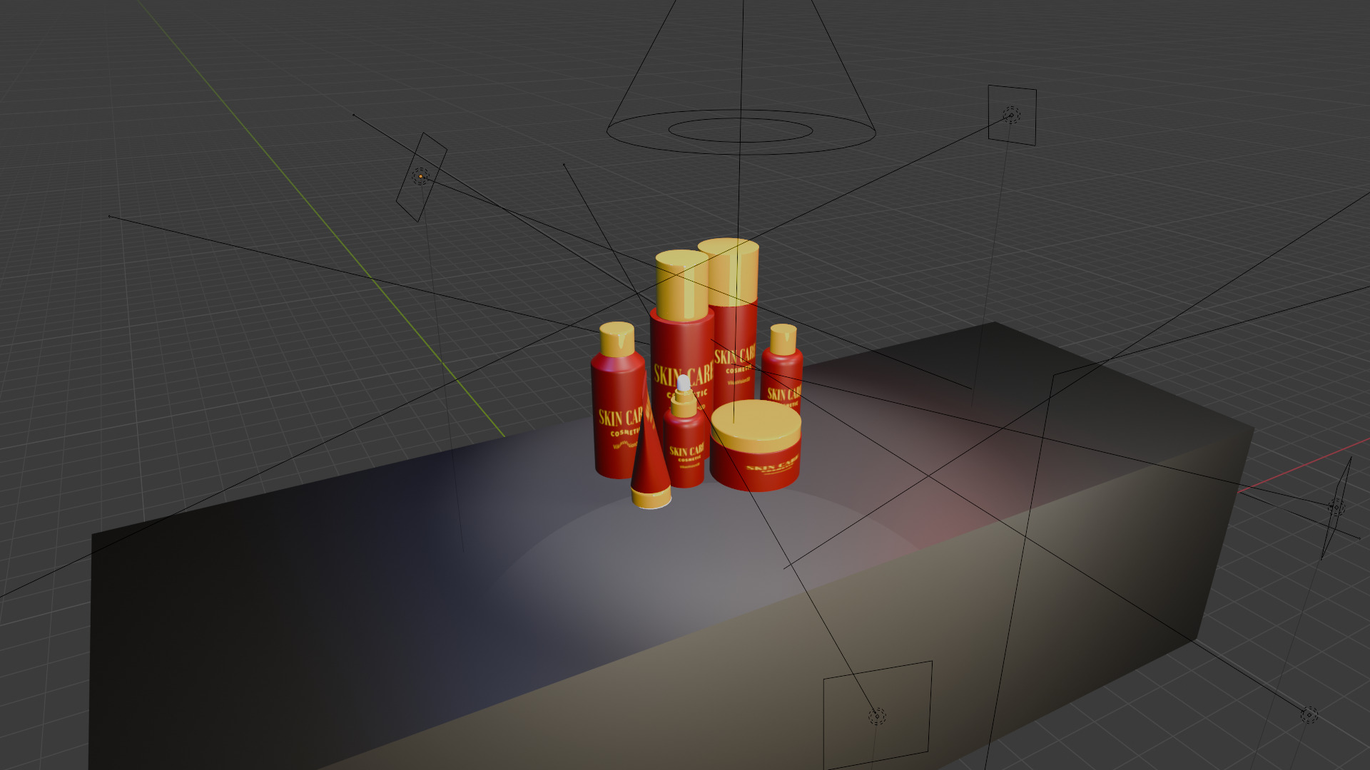 3D Cosmetic Product Mockup Realistic Bottle and Tube Set Low-poly 3D model_11