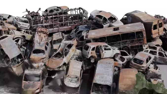 Destroyed Cars 3D model