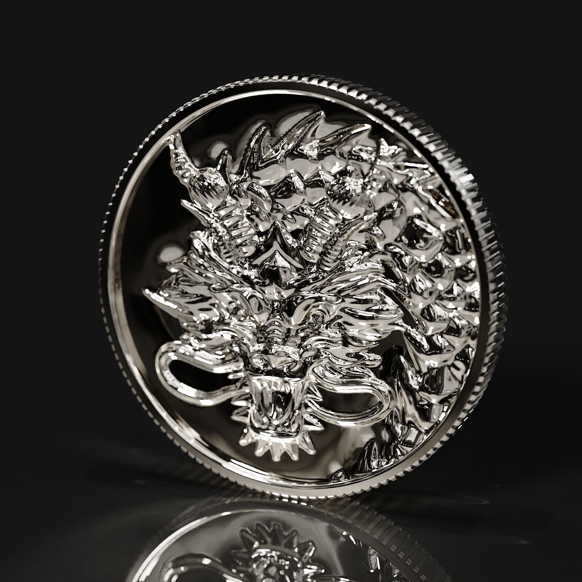 Chinese Dragon Coin 3D print model_4