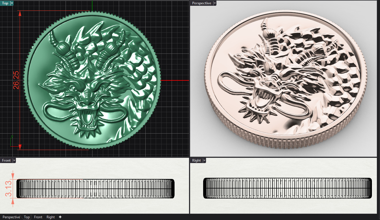 Chinese Dragon Coin 3D print model_5