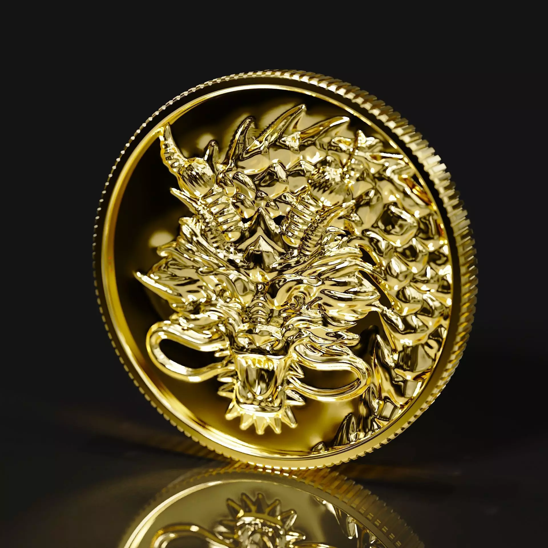 Chinese Dragon Coin 3D print model_0