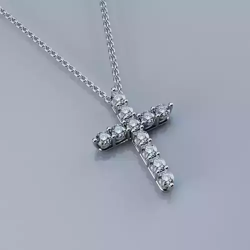 Pendant Tif style cross 3mm stones