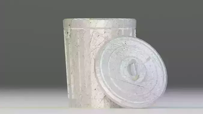 Low Poly Old Rusty Trash Can 3D  Blender  FBX  OBJ Files