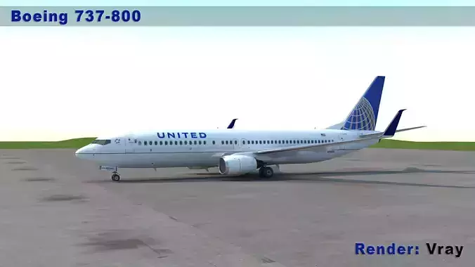 B 737-800 with Interior 3D model