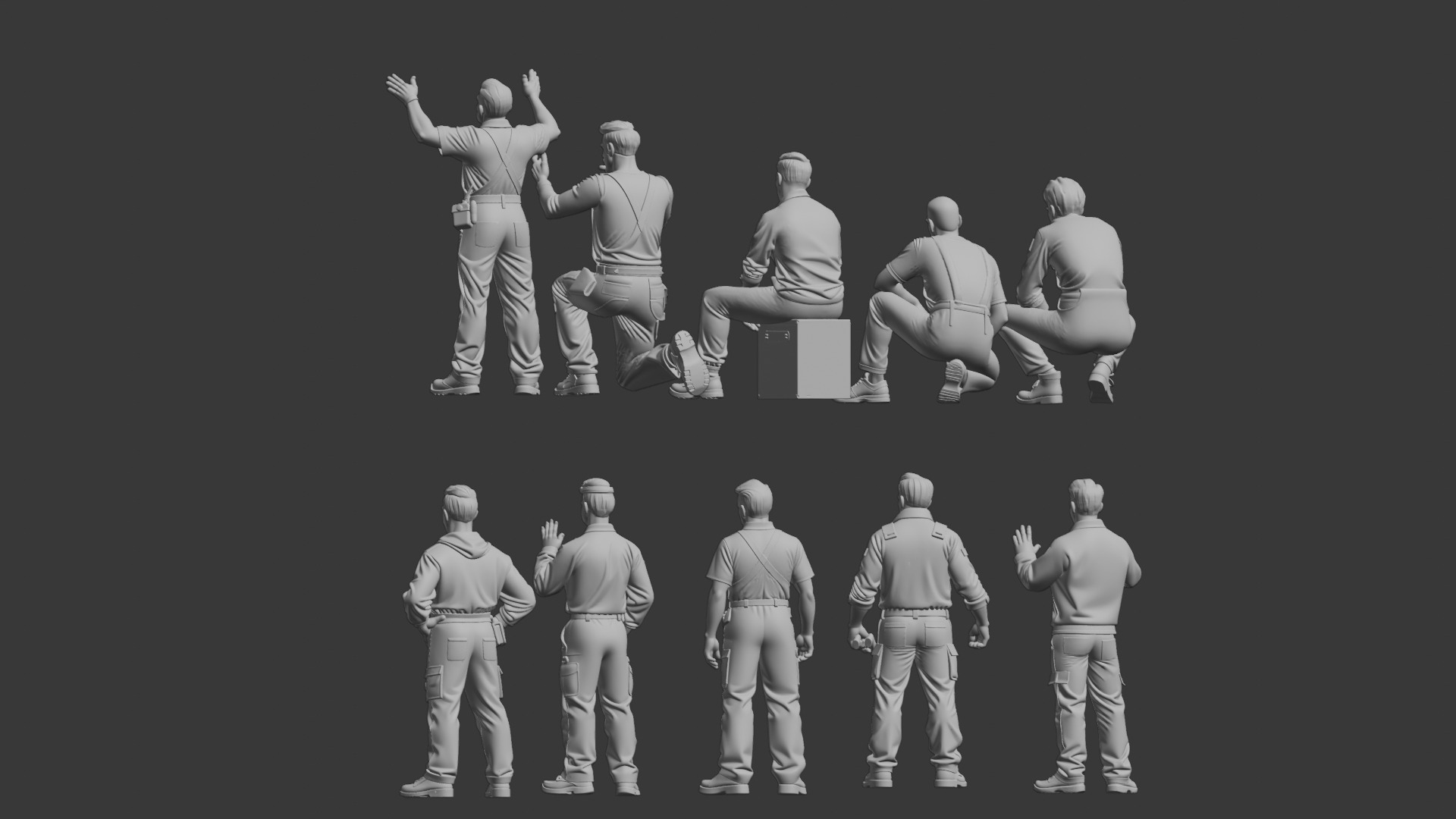 Garage car mechanic repair figure 3D print model_4