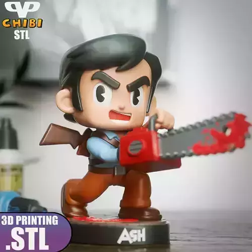 Ash Evil Dead Chibi STL for 3D Printing ChibiSTL 3DXM
