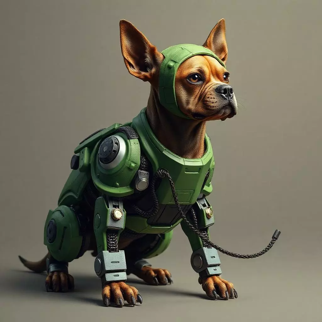3D Model Dog Suit Cyborg Inspired Low-poly 3D model
