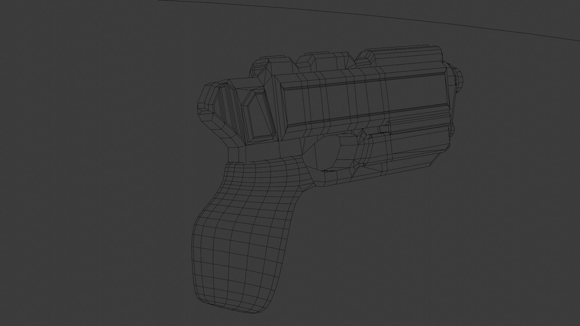 Stylized Sci-Fi Pistol Low-poly 3D model_18