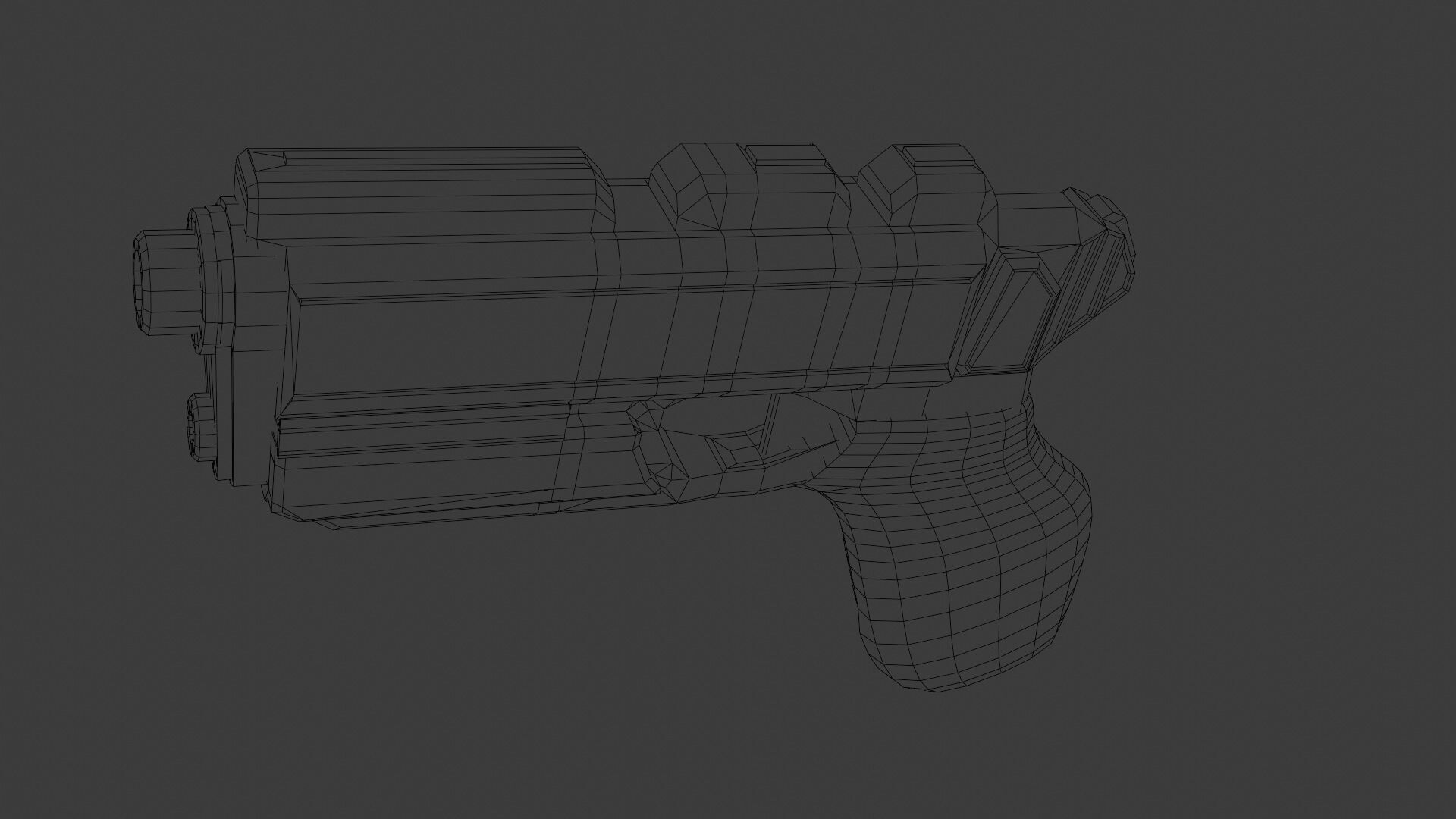 Stylized Sci-Fi Pistol Low-poly 3D model_21