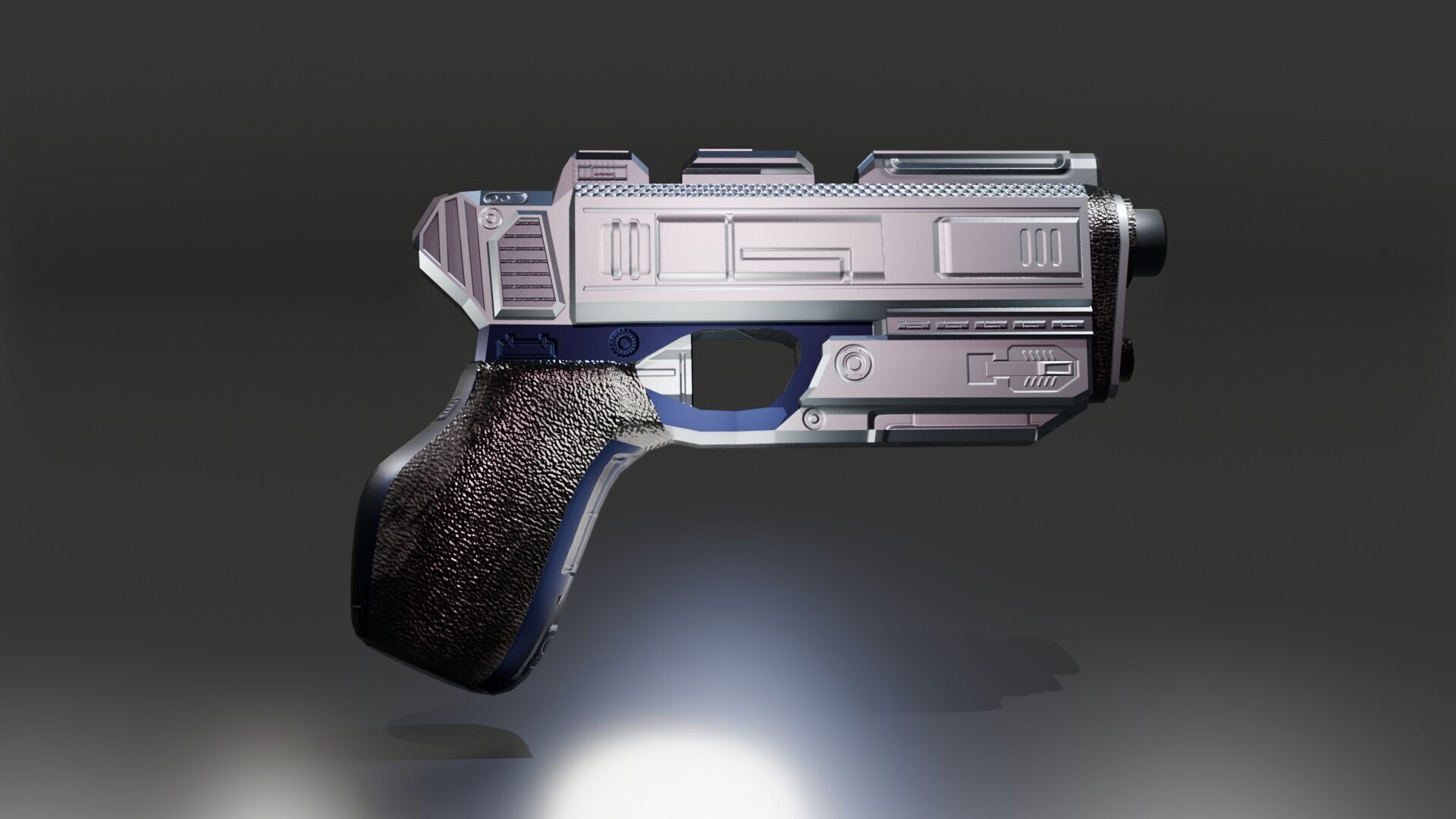 Stylized Sci-Fi Pistol Low-poly 3D model_1