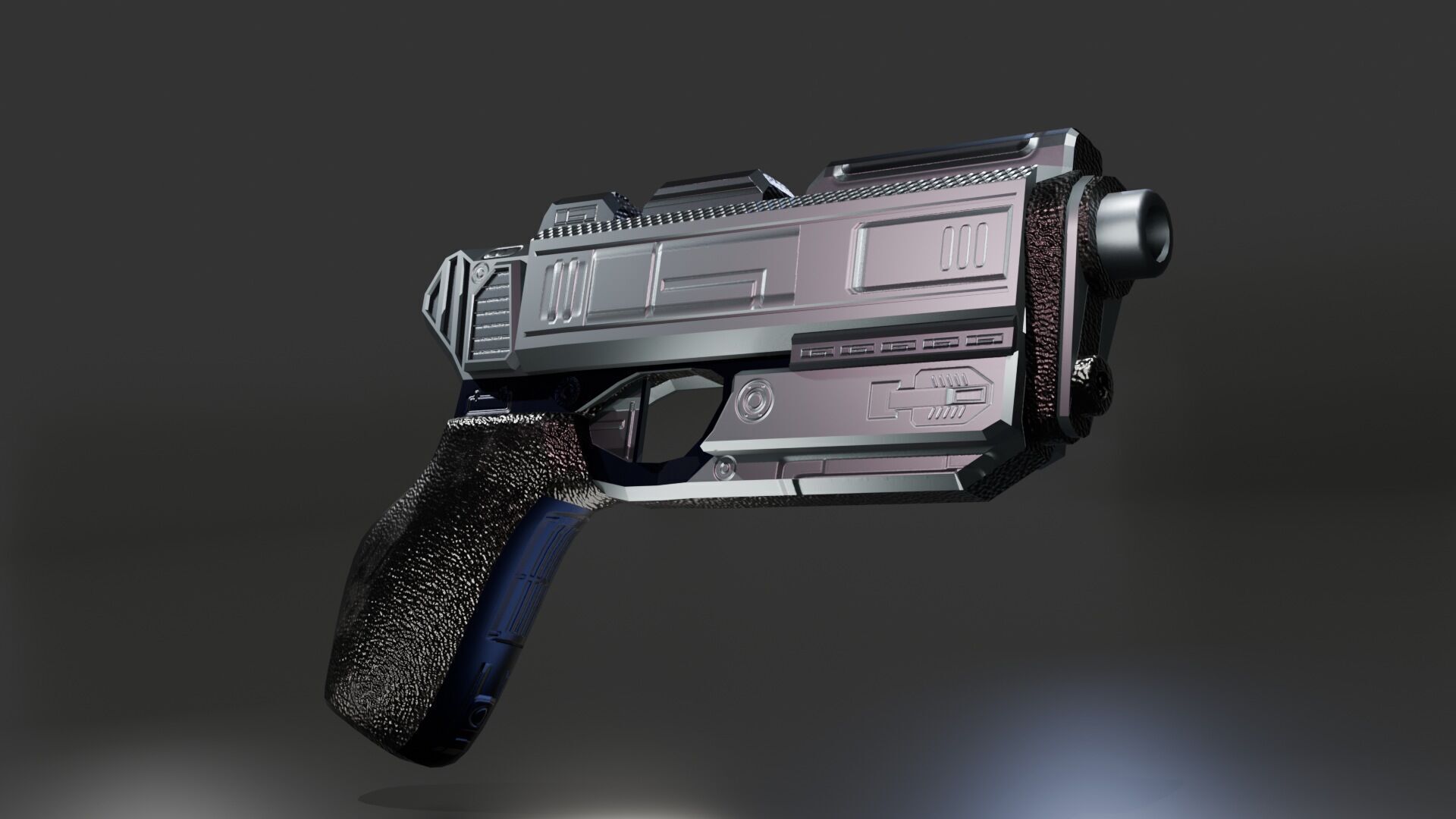 Stylized Sci-Fi Pistol Low-poly 3D model_9