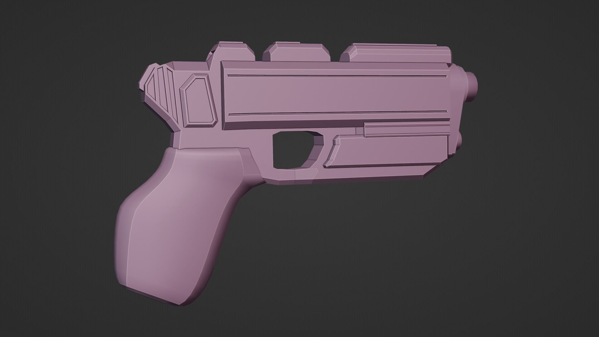 Stylized Sci-Fi Pistol Low-poly 3D model_12