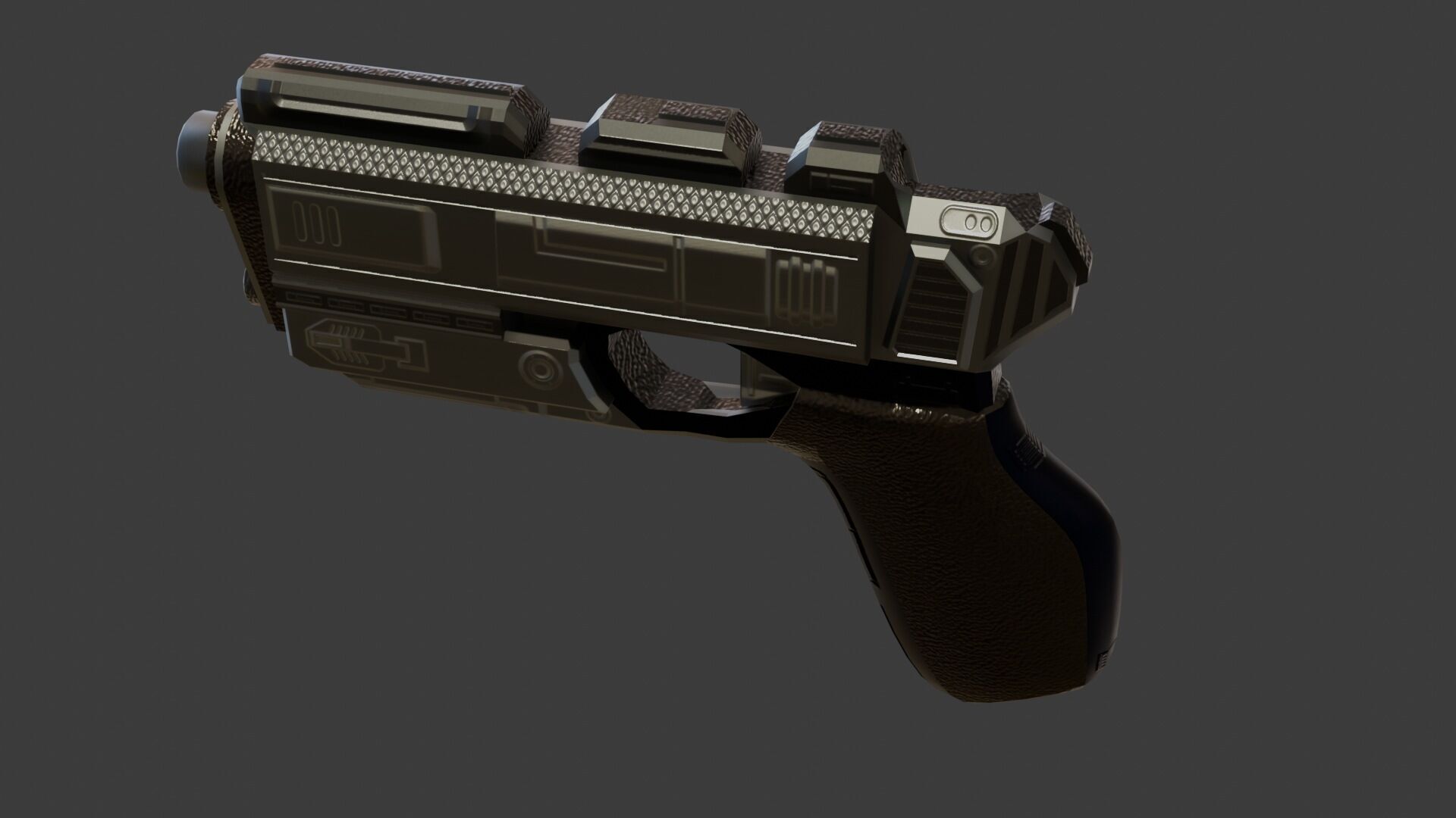 Stylized Sci-Fi Pistol Low-poly 3D model_11