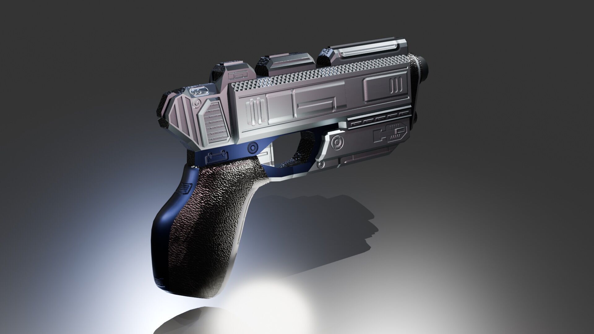 Stylized Sci-Fi Pistol Low-poly 3D model_4