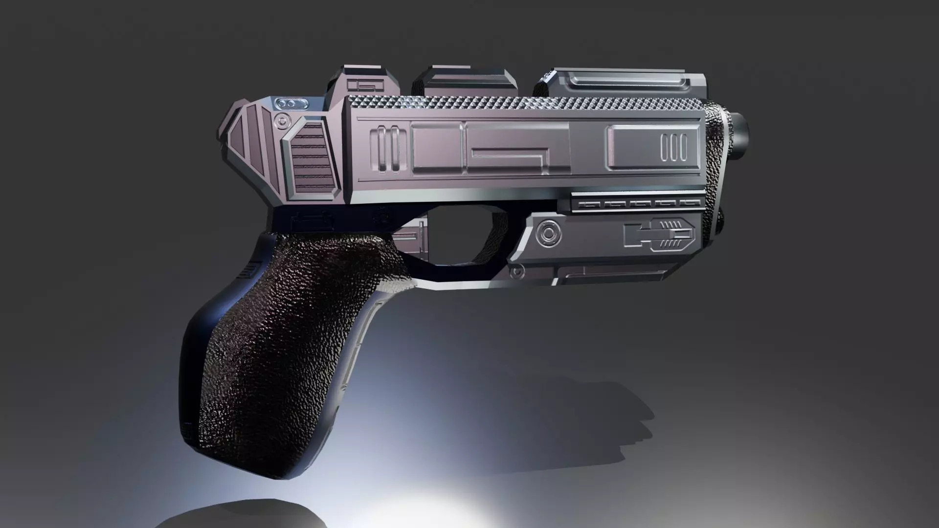 Stylized Sci-Fi Pistol Low-poly 3D model_0