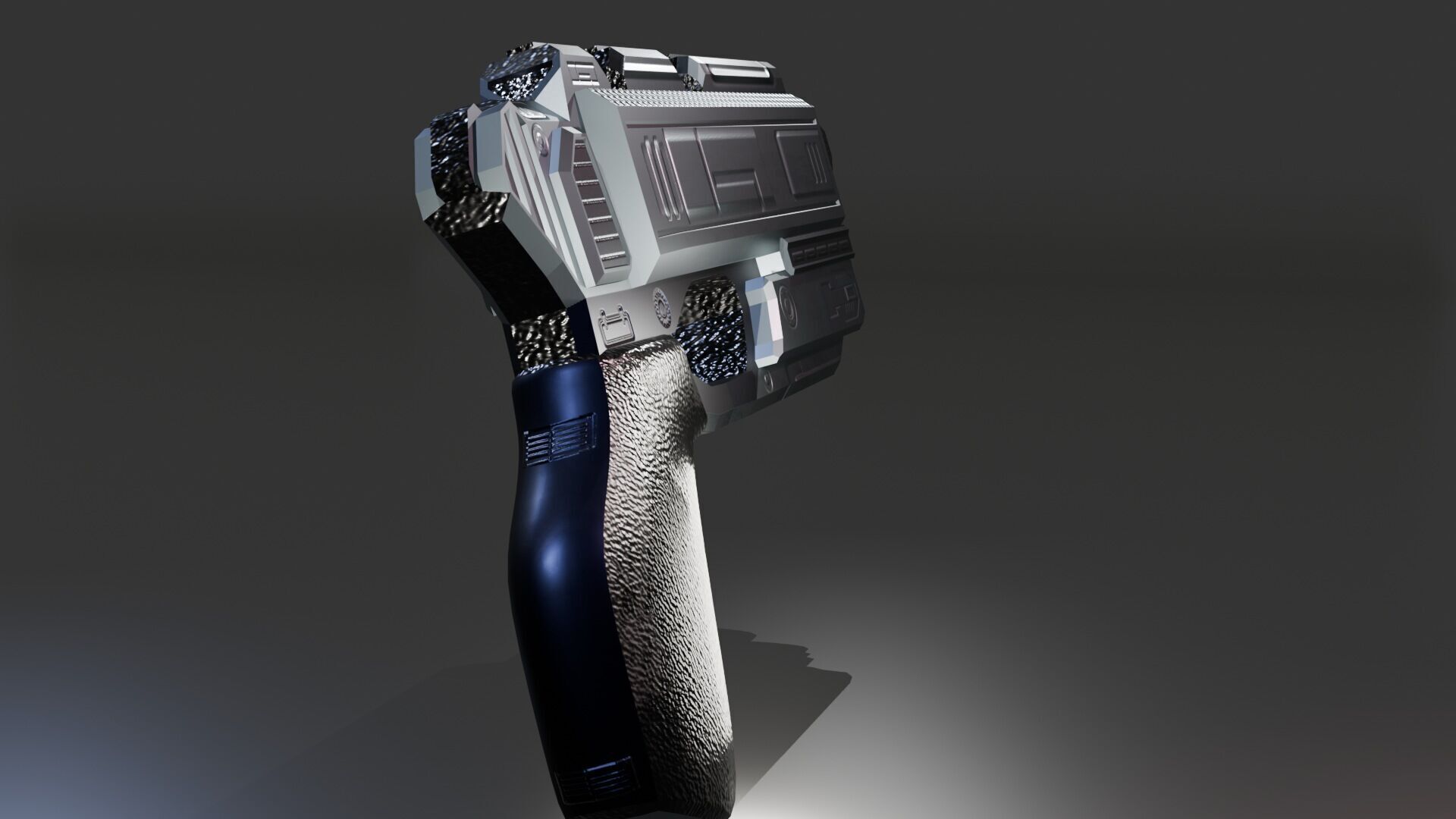 Stylized Sci-Fi Pistol Low-poly 3D model_6