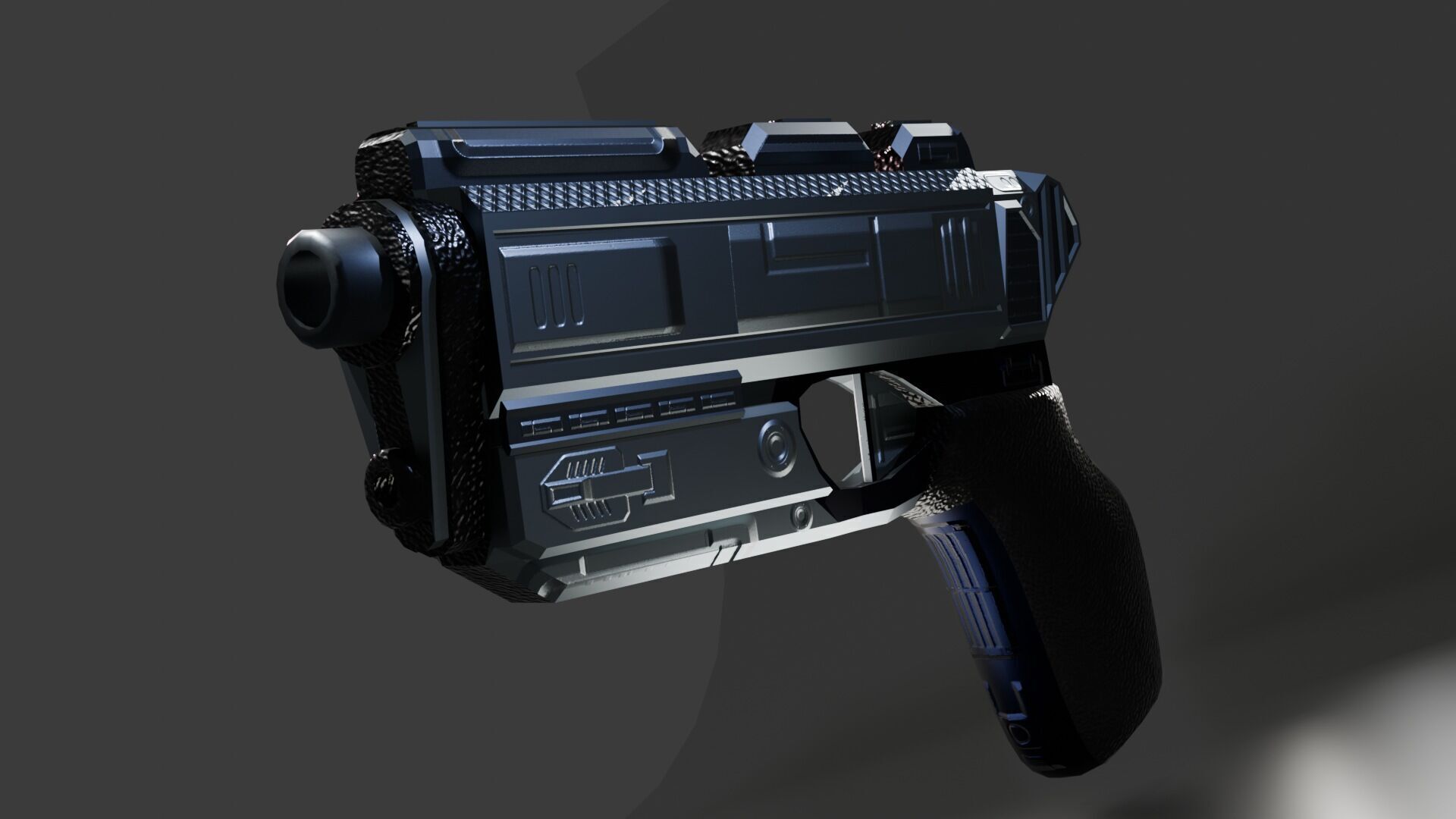 Stylized Sci-Fi Pistol Low-poly 3D model_5