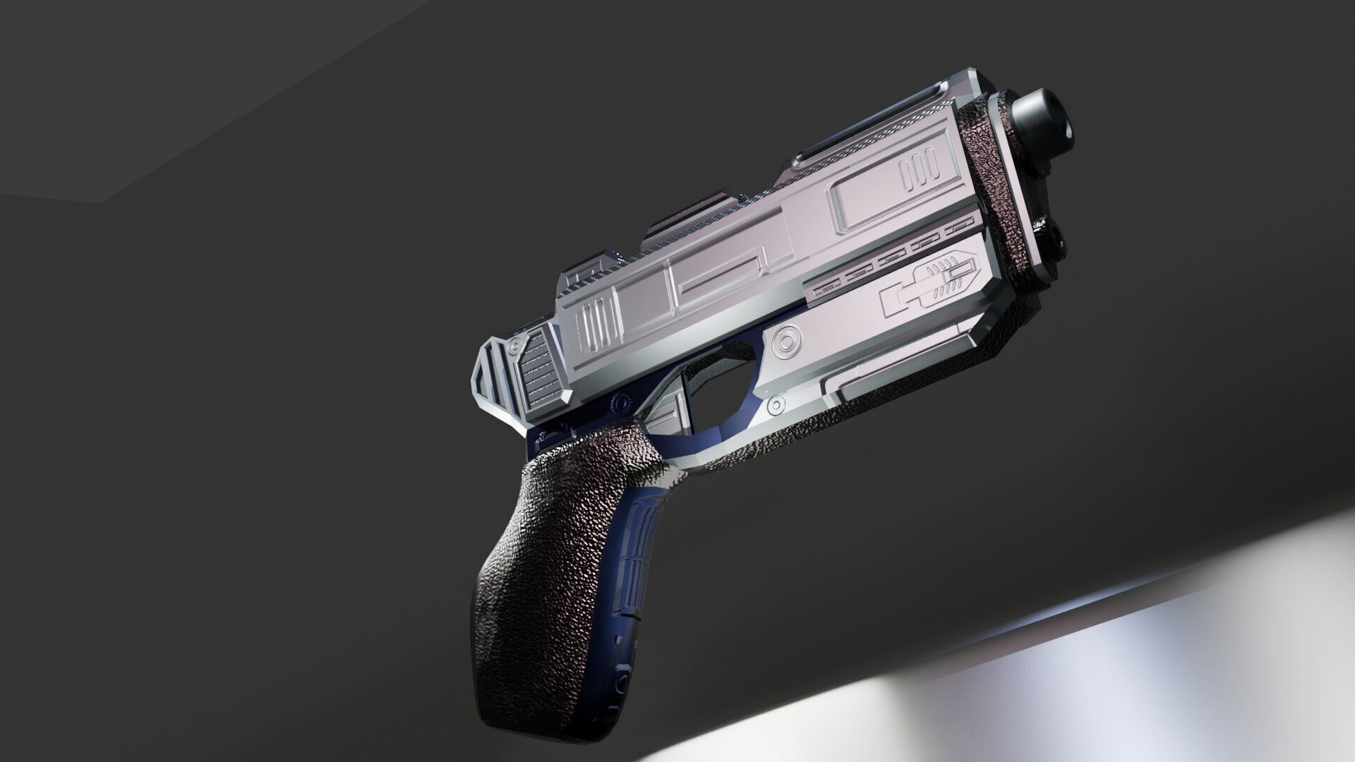 Stylized Sci-Fi Pistol Low-poly 3D model_8