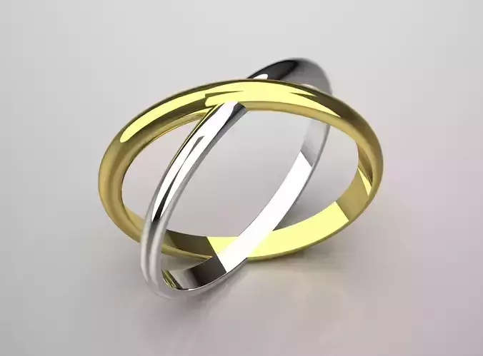 Two-tone double ring model gr0113 3D print model