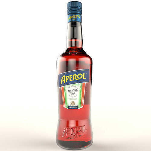 Aperol Liqueur Alcohol Bottle Low-poly 3D model