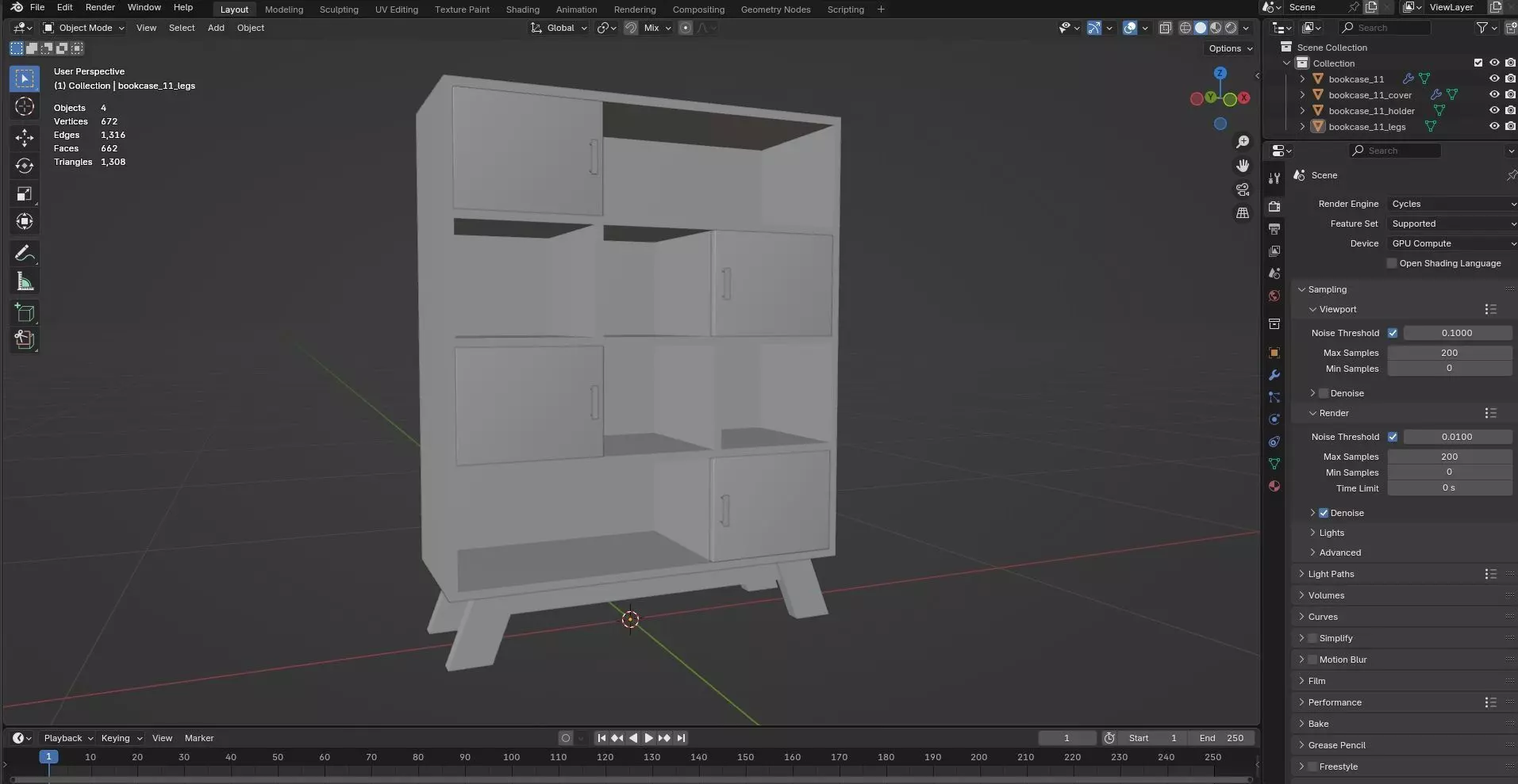 Bookcase CG11 3D model_7