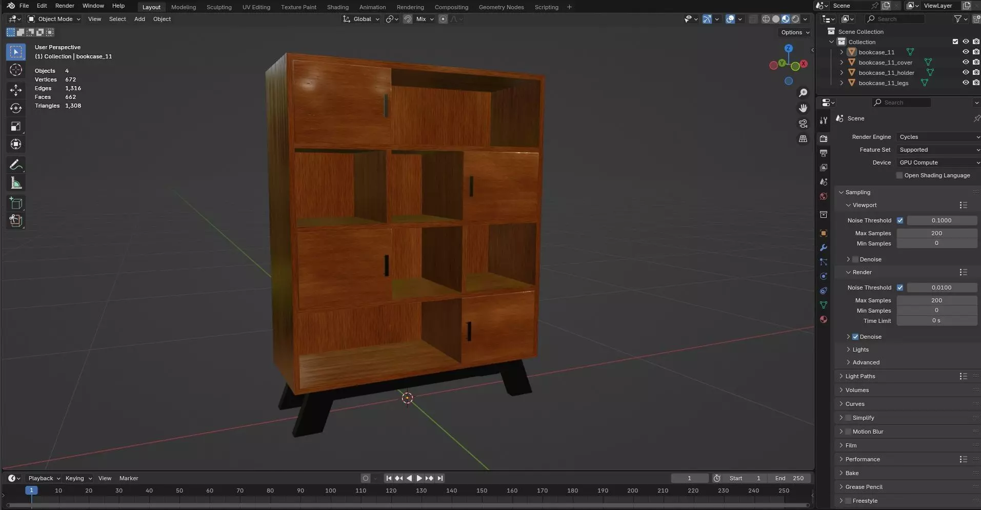 Bookcase CG11 3D model_8