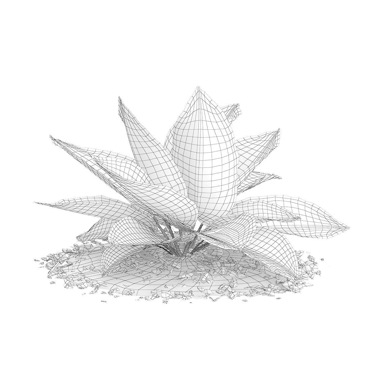 Hosta Plant Hosta kiyosumiensis 3D model_7